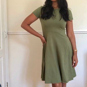 Olive Green A-line Tshirt Dress